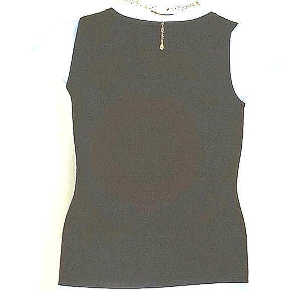 Classic Wide Strap Talbots tank top shell dark Brown crew neck stretch knit EUC - Picture 6 of 6